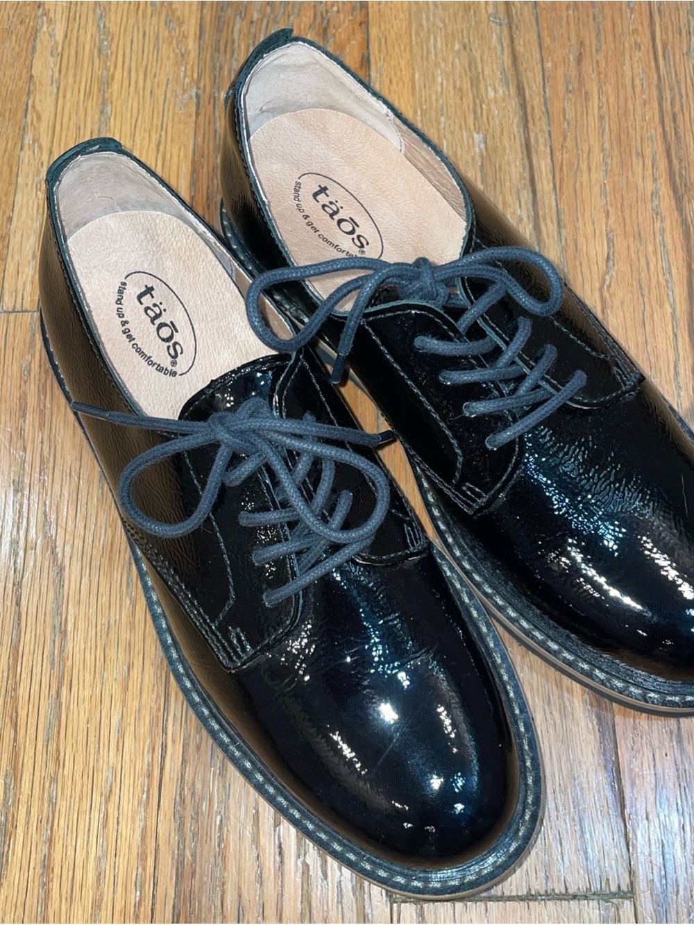 Taos Work It Shoes Womens Size 7 Black Patent Leather Oxford Casual Comfort